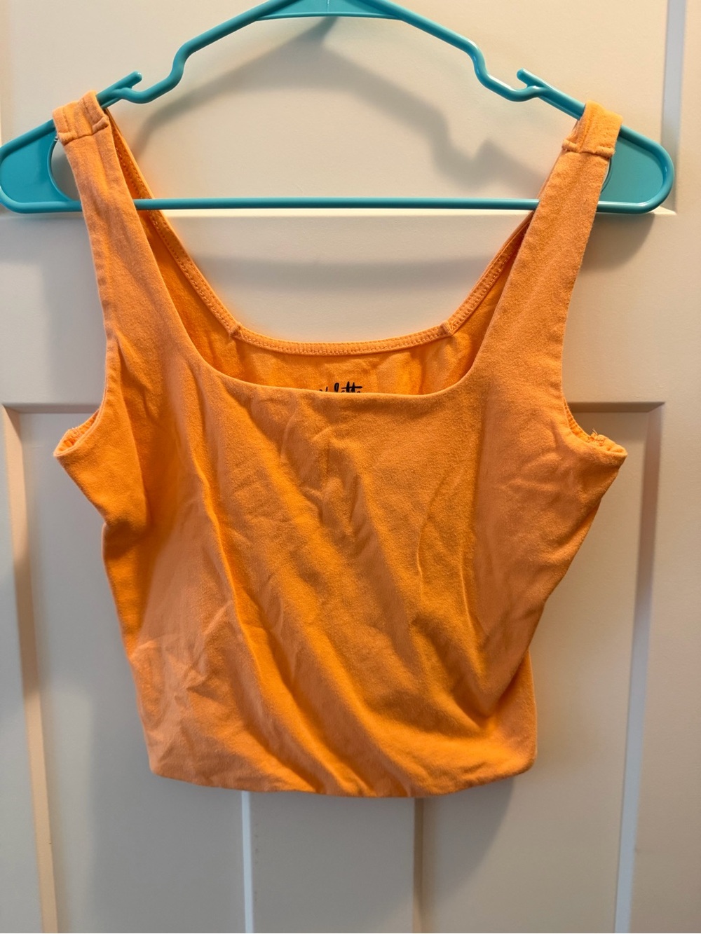Orange Square-Neck Crop Top Size Medium